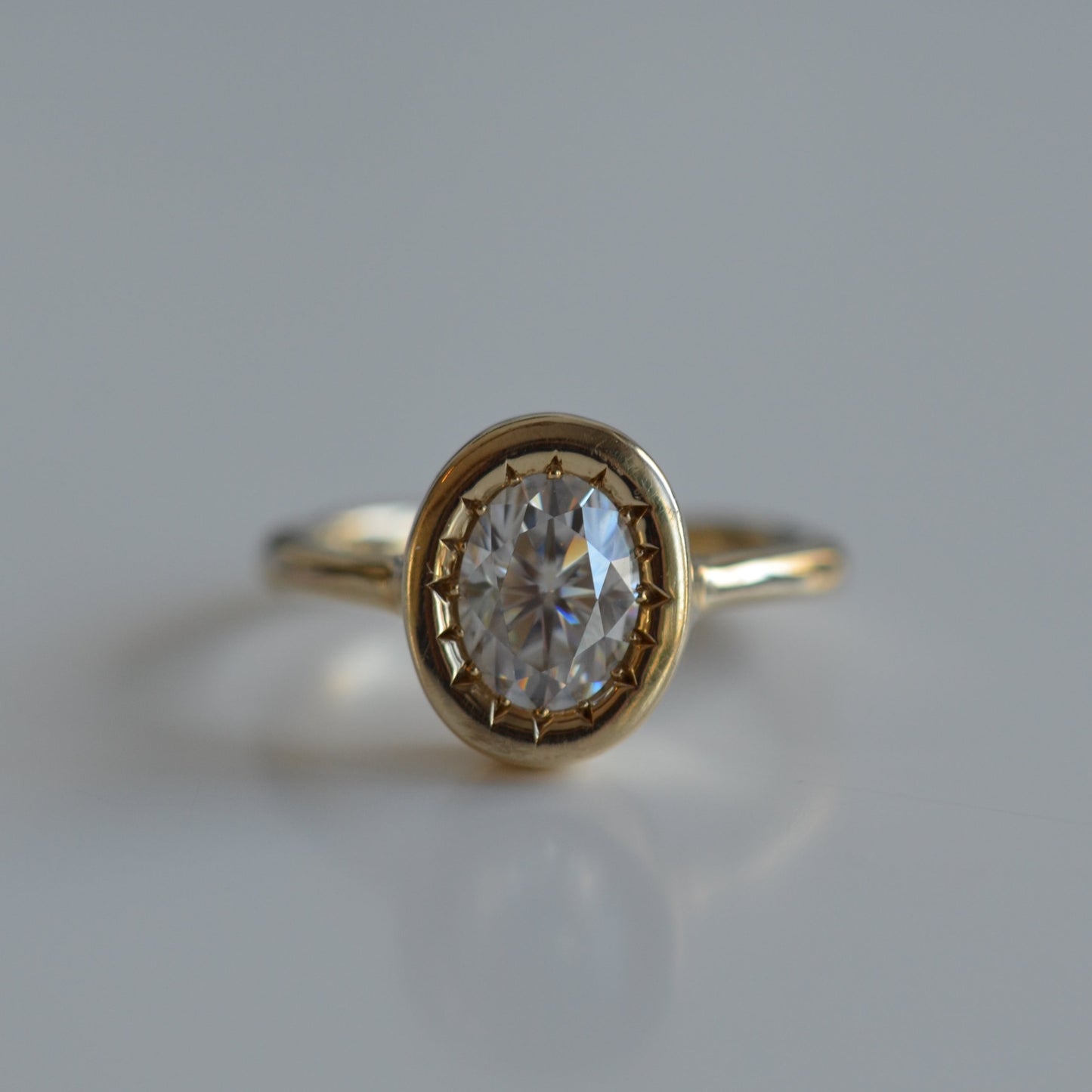 Old Euro Cut Oval Moissanite -Sample Ring