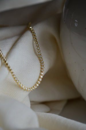 Full eternity, bezel set, diamond riviera necklace