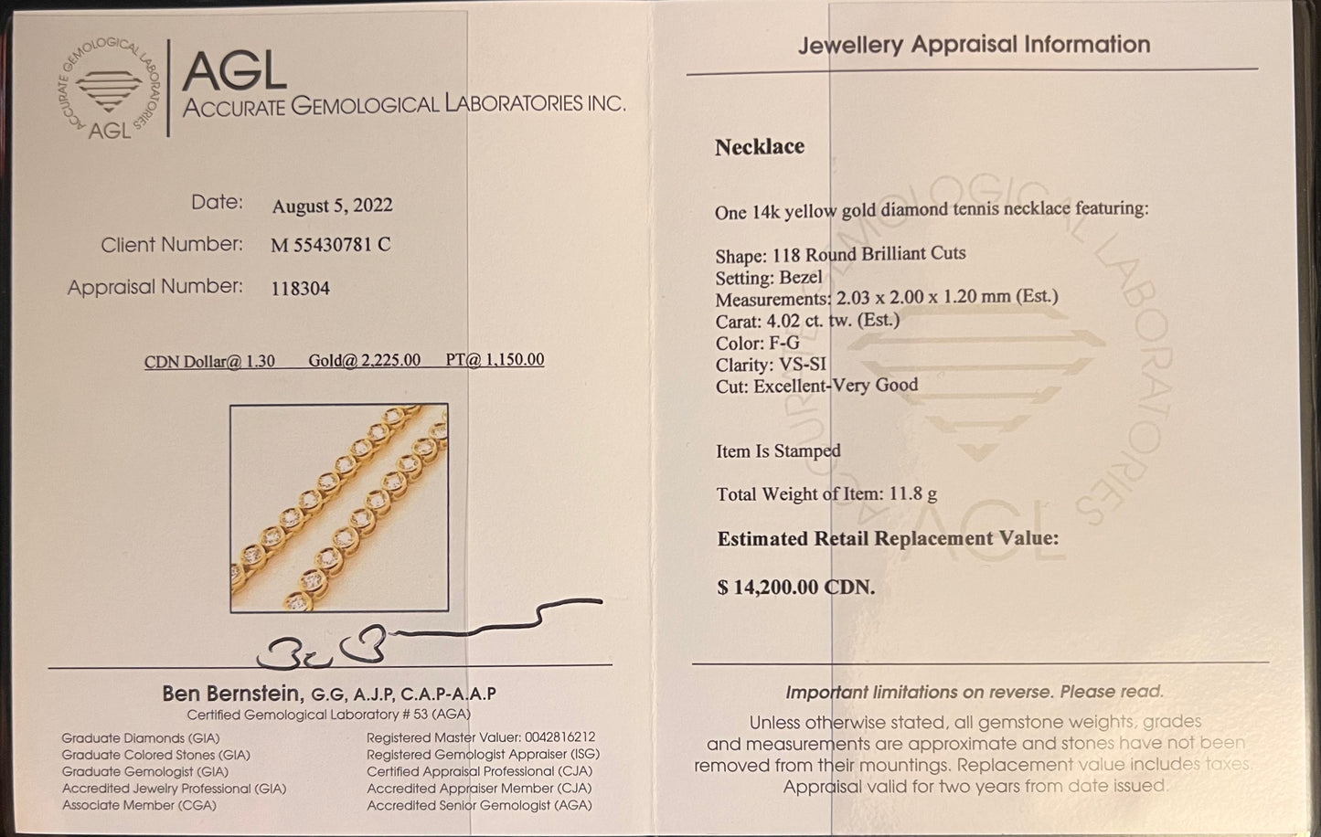 Full eternity, bezel set, diamond riviera necklace